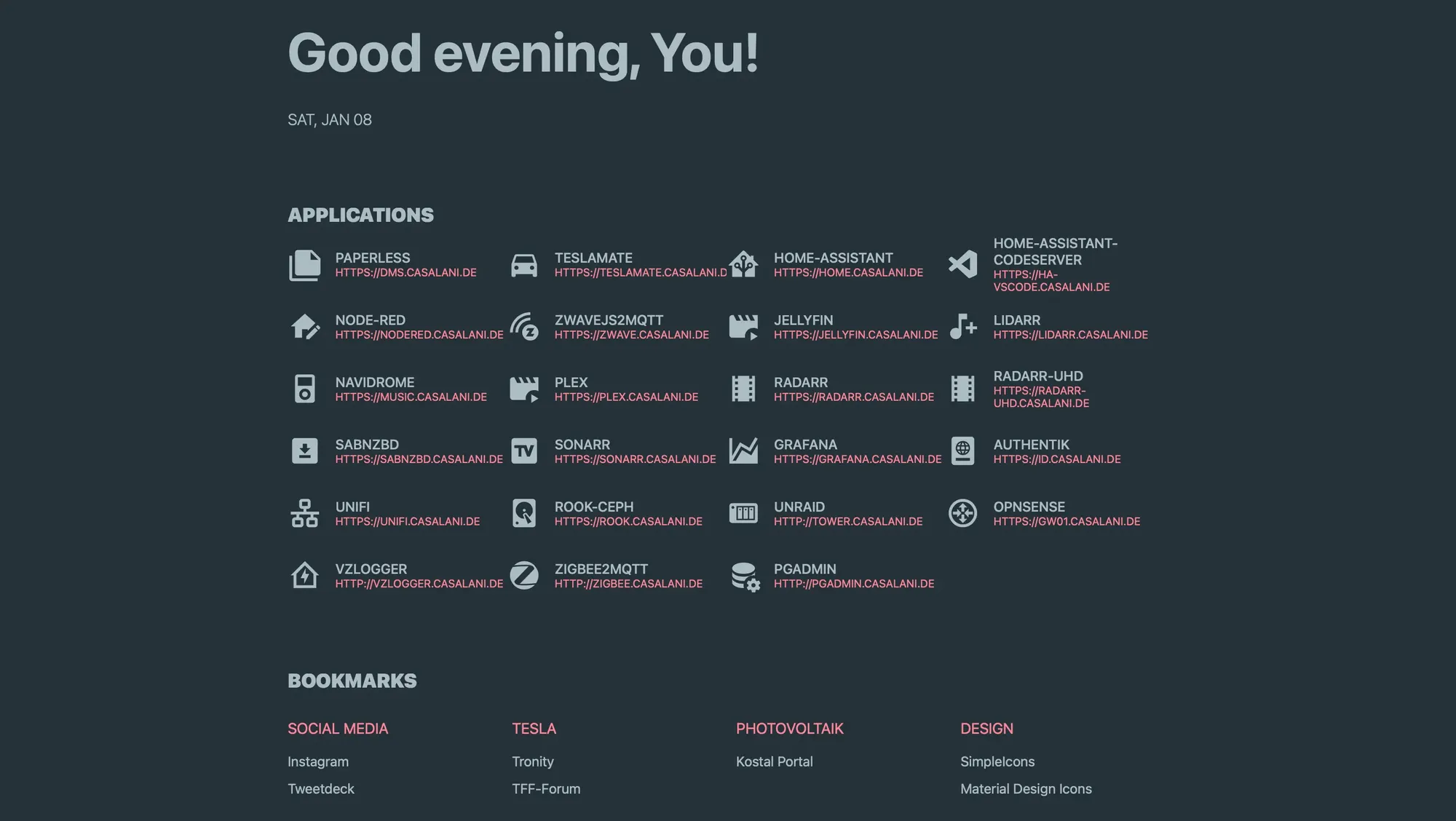 Meine Top 10 Homelab Services im Dashboard vereint