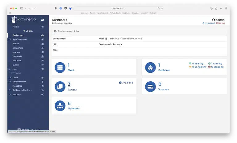 Portainer Tutorial Setup finish